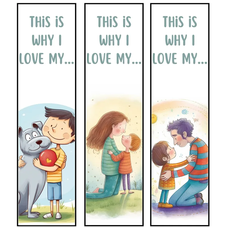 Illustrated bookmarks from the books